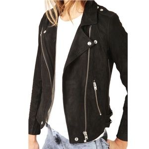 IRO $1295 Black Suede Leather Jacket 34 0 XS